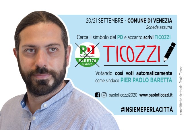per Votare in consiglio comunale basta fare una X sul simbolo del partito democratico e scriverci accanto "Ticozzi"